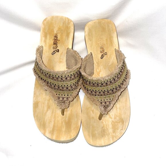 VTG Y2K Skechers CALI Size 8.5 Slip On Cut Out Block Heel Metallic Detail - Picture 2 of 9